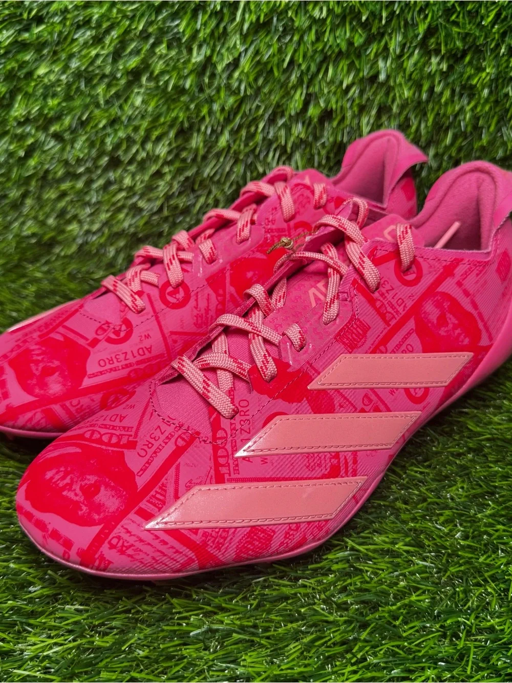Size 8.5 - Mens Adidas Adizero Electric II Currency Pink Football Cleats JQ3979
